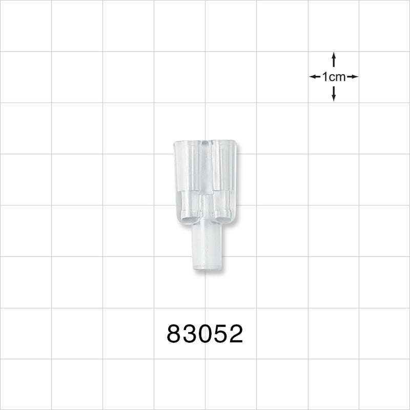 Y Connector, Parallel, Tubing Ports, Clear - 0.142 inch - 0.158 inch ID (3.61 mm - 4.01 mm) - 83052