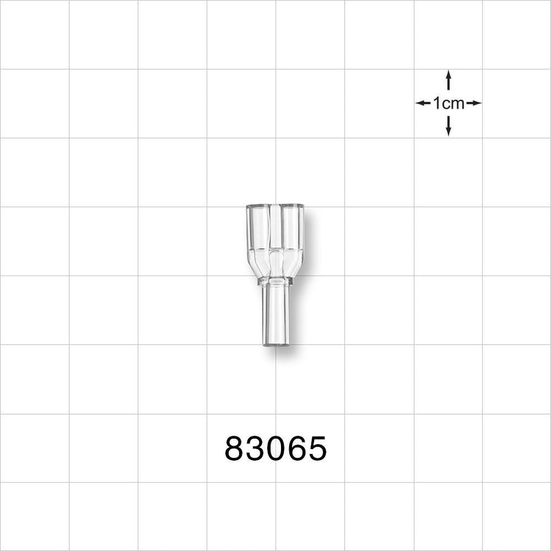 Y Connector, Parallel, Tubing Ports, Clear - 0.191 inch - 0.099 inch ID (2.31 mm - 2.51 mm) - 83065