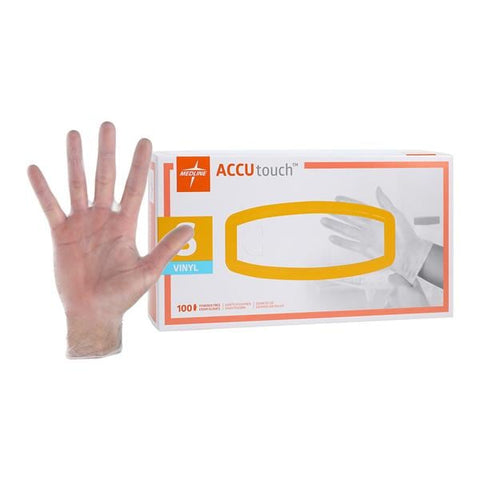 Medline Industries Inc -AccuTouch Vinyl Exam Gloves Small Clear Non-Sterile, 10 BX/CA MDS192074