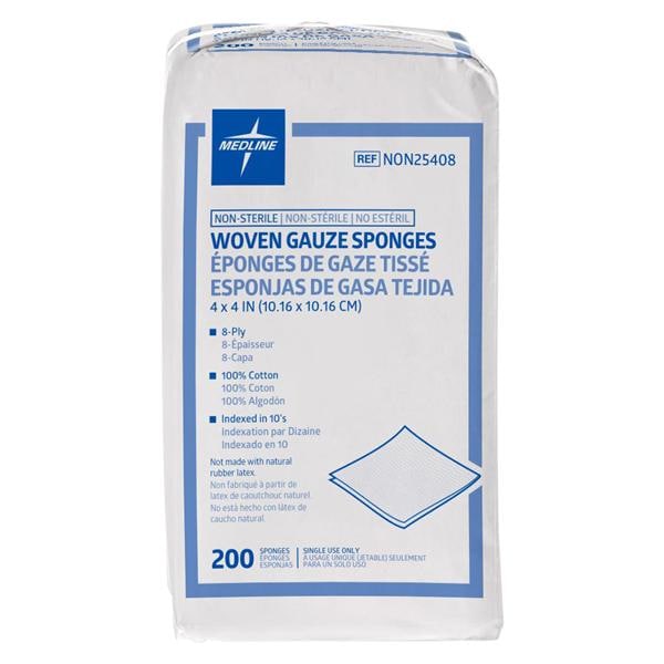 Medline Industries Inc Cotton Gauze Sponge 4x4" 8 Ply Non-Sterile Not Made With Natural Rubber Latex  - NON25408
