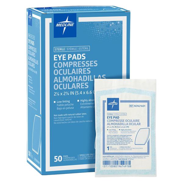 Medline Industries Inc Cotton Eye Pad 2-1/8x2-5/8" Sterile Not Made With Natural Rubber Latex, 12 BX/CA - NON21601