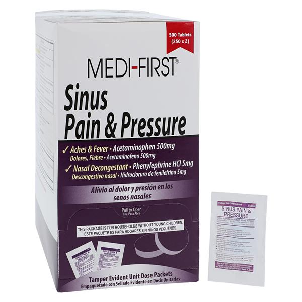 Medique Products Medi-First Sinus Pressure Oral Tablets 500/5mg 250x2/Box - 81913