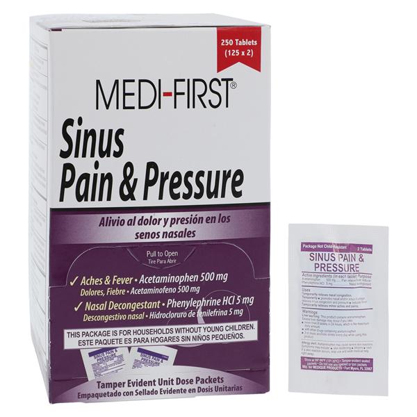 Medique Products Medi-First Sinus Pressure Oral Tablets 500/5mg 125x2/Box - 81948