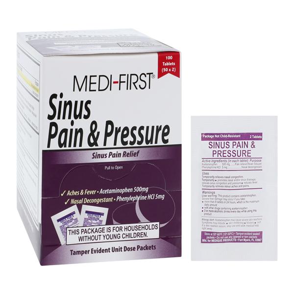 Medique Products Medi-First Sinus Pressure Oral Tablets 500/5mg 50x2/Box - 81933
