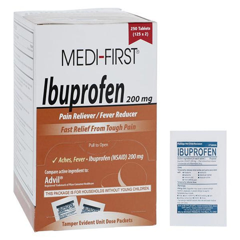 Medique Products Medi-First Ibuprofen Tablets 200mg 125x2/Box - 80848