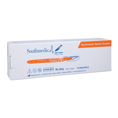 Southmedic Inc. -Disposable Safety Surgical Scalpel #15 Steel Sterile, 12 BX/CA 73-0615