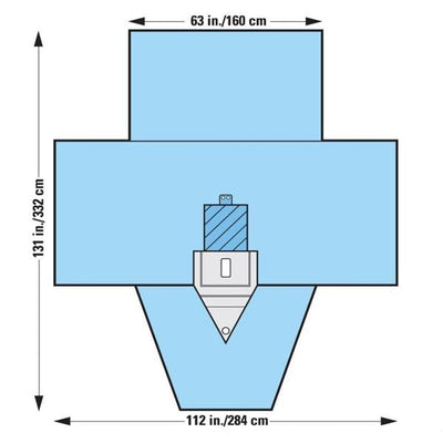 O & M Halyard -112x63x131" Sterile Gyn/Urology Drape 3x6" Fenestrated 89204