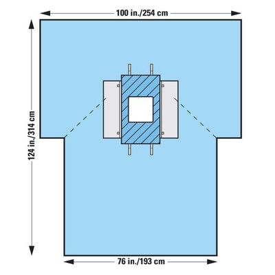 O & M Halyard -1x76x124" Sterile Laparoscopy Drape 12x13" Fenestrated 89233