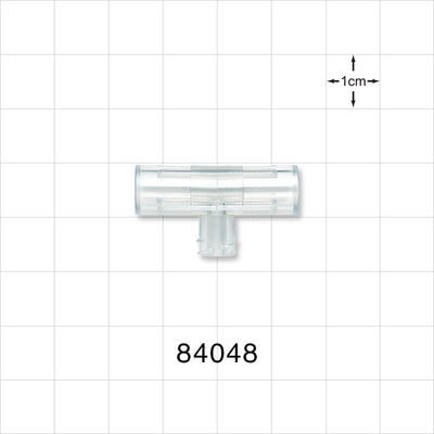 T Connector, Female Luer Lock, Tubing Ports - Fits 0.268 inch OD Tubing (6.8 mm) - 84048