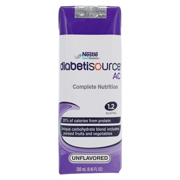 Nestle Healthcare Nutrition Diabetisource AC Adult Tube Feeding Formula Protein 20%/Carbohydrate 36%/Fat 44% Unflavored 250mL Carton 24/Case - 36500000