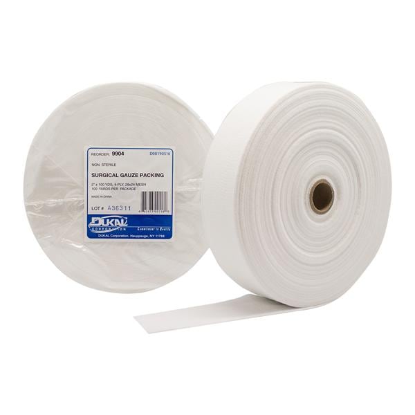 Dukal LLC Avant Deluxe 100% Cotton Gauze Packing 2"x100yd 4 Ply Non-Sterile LF - 9904