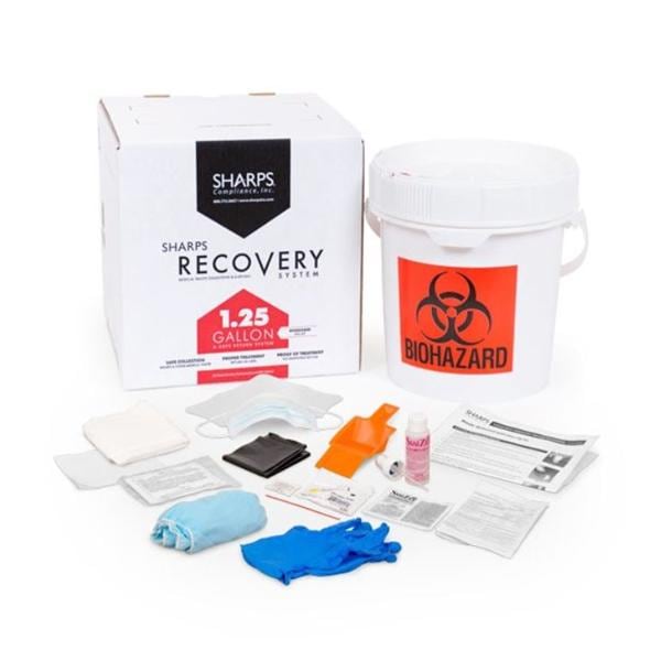 Sharps Compliance Inc -Sharps Recovery System Spill Mailer System 5qt Non-Sterile For Hazardous Fluids Disposal Each, 2 EA/CA 51000-002
