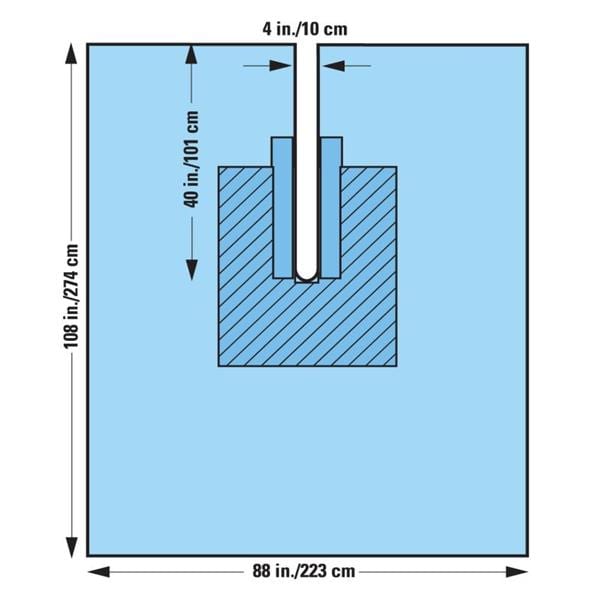 O & M Halyard -Orthoarts 88x108" Sterile Surgical U-Drape Fenestrated 89347