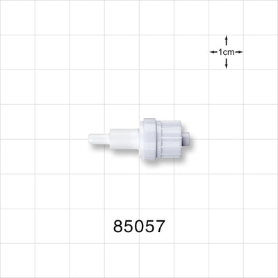 Check Valve, Tubing Port Inlet, Male Luer Lock Outlet - Inlet Fits 0.12 inch ID/0.16 inch OD Tubing (3 mm/4.06 mm) 0.28 psi CP - 85057