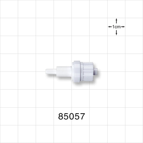 Check Valve, Tubing Port Inlet, Male Luer Lock Outlet - Inlet Fits 0.12 inch ID/0.16 inch OD Tubing (3 mm/4.06 mm) 0.28 psi CP - 85057