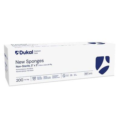 Dukal LLC Rayon/Polyester Blend New Sponge 3x3" 4 Ply Non-Sterile Non-Woven, 20 BG/CA - 6113