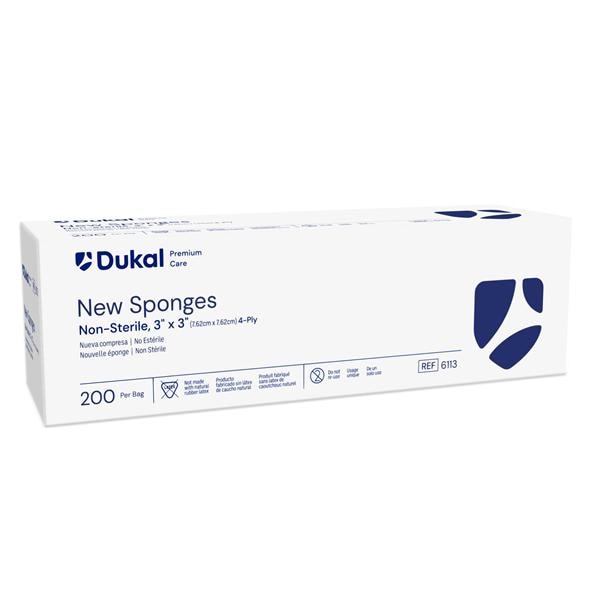 Dukal LLC Rayon/Polyester Blend New Sponge 3x3" 4 Ply Non-Sterile Non-Woven, 20 BG/CA - 6113