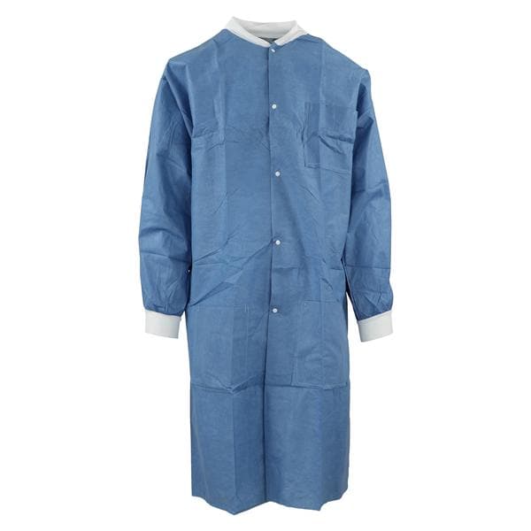 Medicom SafeWear High Performance Protective Lab Coat SMS Fabric Large Deep Blue 12/Bg - 8107-C
