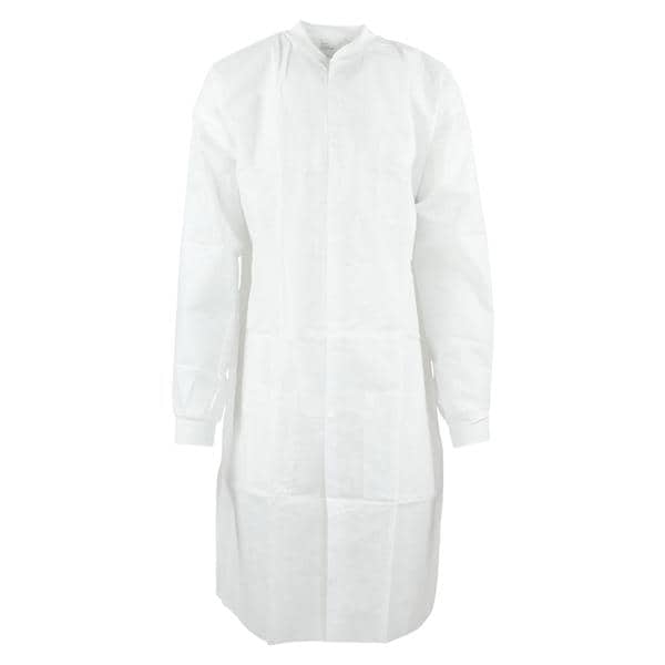 Medicom SafeWear High Performance Protective Lab Coat SMS Fabric Large White Frost 12/Bg, 5 BG/CA - 8110-C