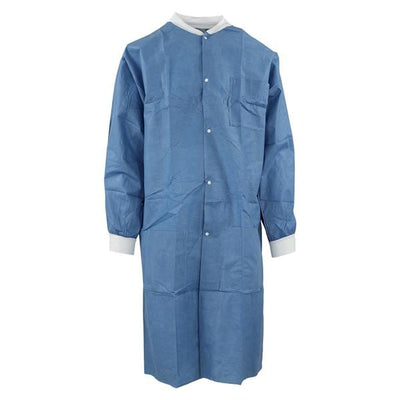 Medicom SafeWear High Performance Protective Lab Coat SMS 2X Large Deep Blue 12/Bg, 5 BG/CA - 8107-E
