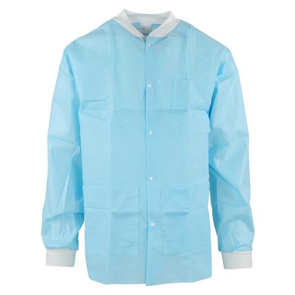 Medicom SafeWear Hipster Protective Lab Jacket SMS PP Fbrc Large Soft Blue 12/Bg, 5 BG/CA - 8104-C
