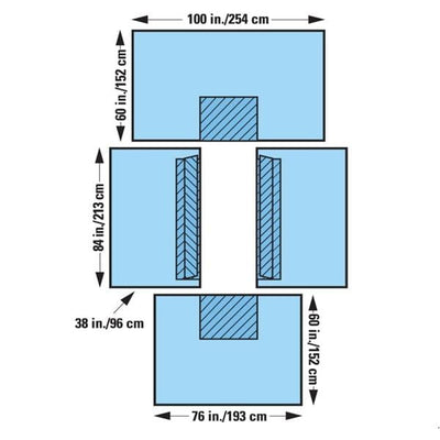 O & M Halyard -CVARTS 100"X204" Sterile Drape System Non-Fenestrated 89454