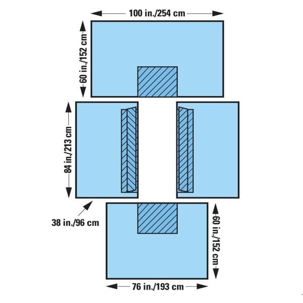O & M Halyard -CVARTS 100"X204" Sterile Drape System Non-Fenestrated 89454