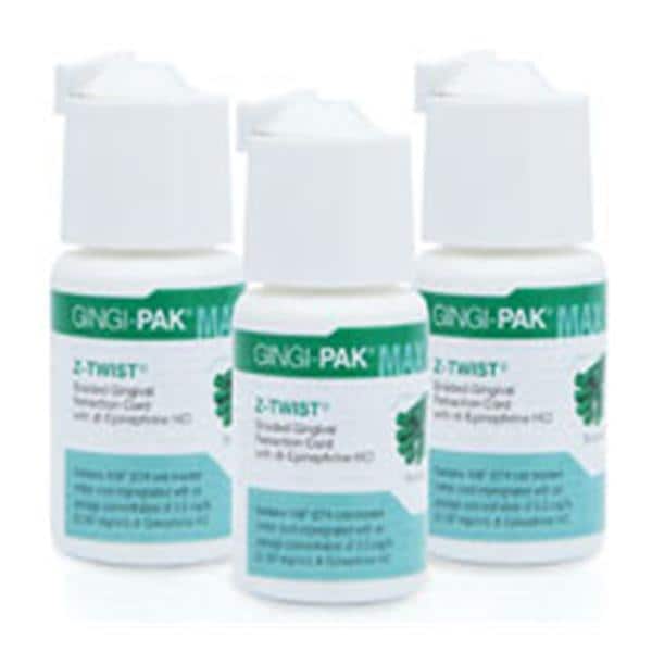 Gingi-Pak Pharmaceutical -Gingi-Pak MAX Z-Twist Retraction Cord Braided Impregnated Epinephrine Size 00 Very Thin 108 in Each, 12 EA/CA 10170M