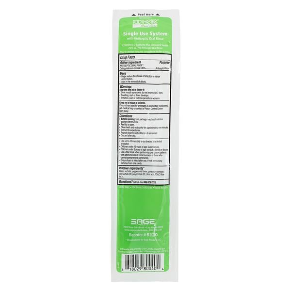 Stryker Sales Corporation -Toothette-Plus Oral Swabstick 100/Case 6120