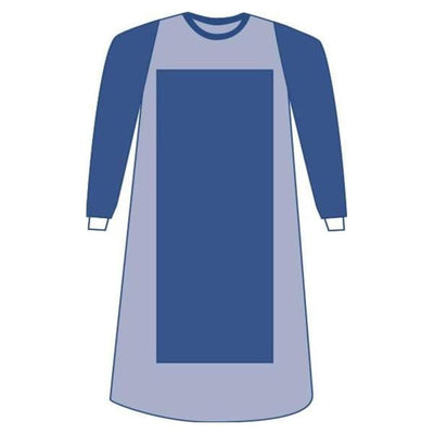 Medline Industries Inc Aurora Surgical Gown AAMI Level 4 Rnfrcd Poly / Prem Fbrc 2X Large Blue 18/Ca - DYNJP2729