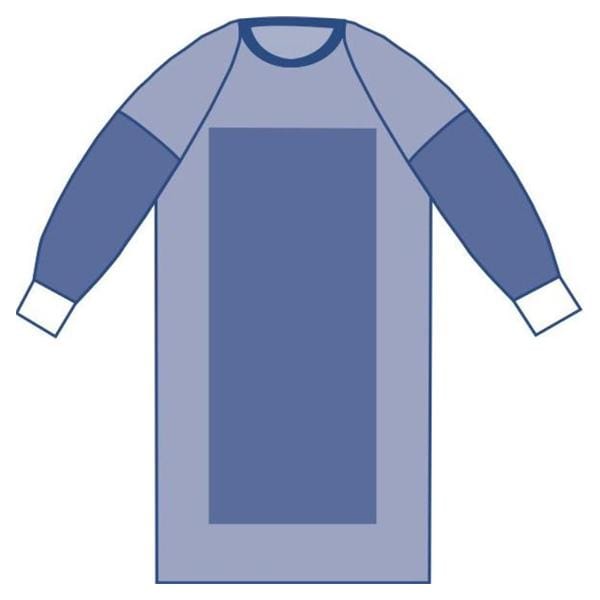 Medline Industries Inc Aurora Surgical Gown AAMI Level 4 Reinforced Poly / SMS Fabric Large Blue 32/Ca - DYNJP2807