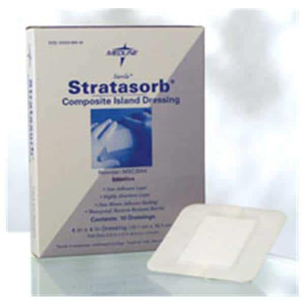 Medline Industries Inc  Stratasorb Composite Island Dressing 4x14" 4 Layer Non-Adherent Adhesive Abs LF - MSC30414