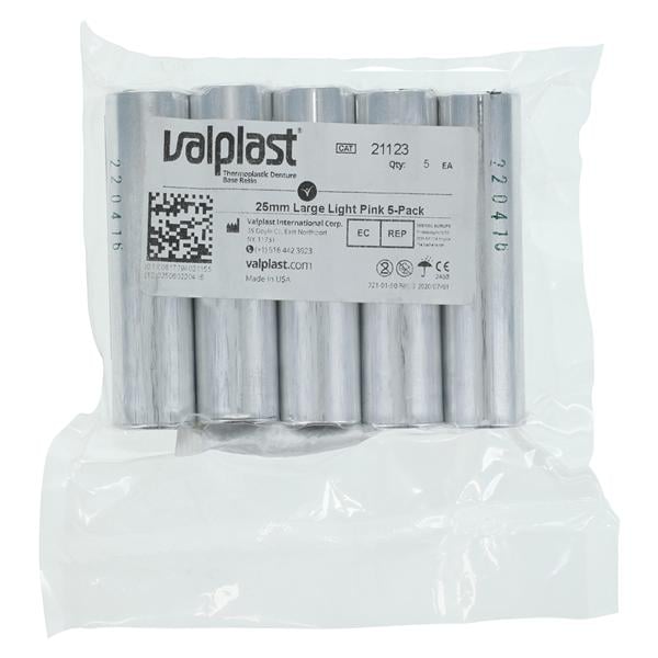 Valplast International Corp -Valplast Denture Resin Flexible Base Light Pink Large-25 mm 5/Package 21123