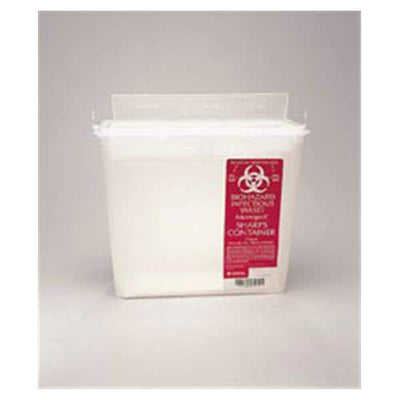 Plasti-Products Inc -Sharps Container 5qt Clear 10-1/2x4-3/4x10-3/4" Rotor Lid Horizontal Drop Plastic Nestable Non-Sterile Reusable Each, 20 EA/CA 142020