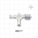 3-Way Stopcock, 2 Female Luer Locks, Swivel Male Luer Lock - 0.106 inch Thru Hole (2.69 mm); 50 psi - 88217