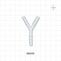 Y Connector, Reducer, Barbed, Natural - Fits 3/16 inch (0.188 inch, 4.76 mm); 1/4 inch (0.25 inch, 6.35 mm); 5/16 inch (0.313 inch, 7.94 mm) ID Tubing - 88409