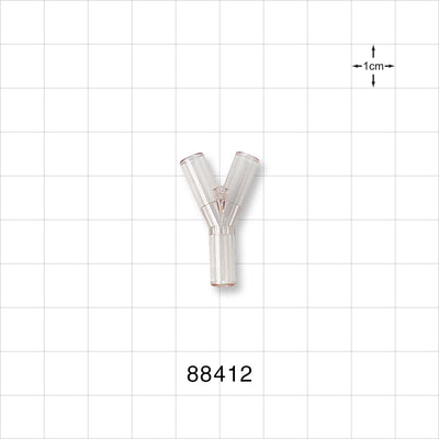 Y Connector, Tubing Ports, Natural - 0.157 inch ID (3.99 mm) - 88412