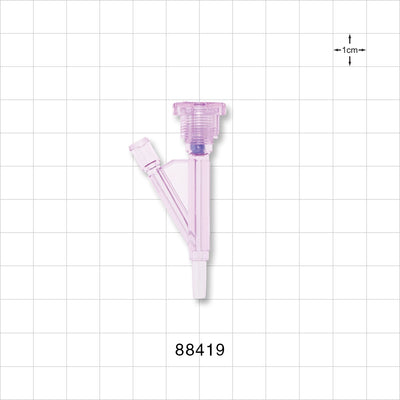 Hemostasis Valve Y Connector, Male Luer Slip, Female Luer Lock Sideport - 6 FR (0.078 inch, 2 mm) - 88419