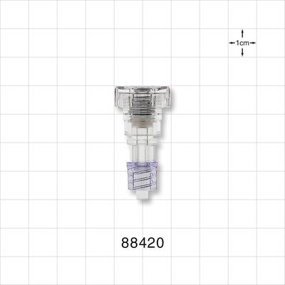 Hemostasis Valve Straight Connector, Male Luer Spin Lock - 0 FR - 9 FR (0 inch - 0.118 inch, 0 mm - 3 mm) - 88420