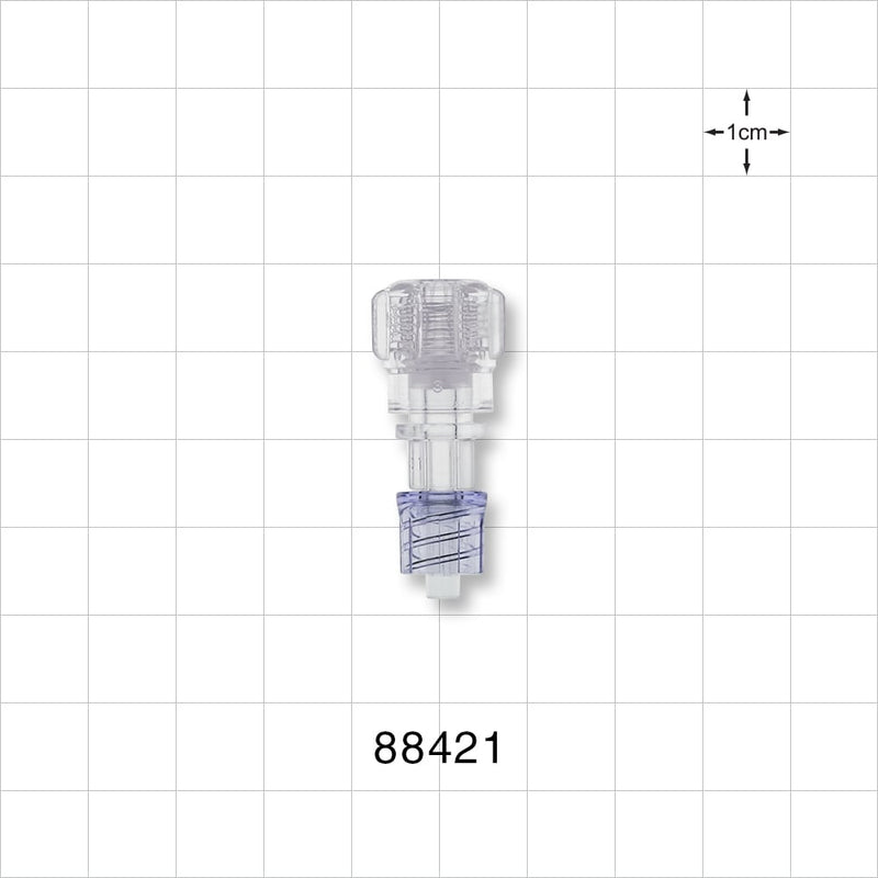 Hemostasis Valve Straight Connector, Male Luer Spin Lock - 0 FR - 9 FR (0 inch - 0.118 inch, 0 mm - 3 mm) - 88421