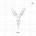 Y Connector, Reducer, Barbed, Natural - Fits 1/4 inch - 9/14 inch ID Tubing (0.25 inch - 0.642 inch, 6.35 mm - 16.31 mm) - 88427