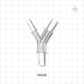 Y Connector, Reducer, Barbed, Clear - Fits 1/4 inch ID Tubing (0.25 inch, 6.35 mm); Fits 3/8 inch (0.375 inch, x 9.53 mm) - 88428
