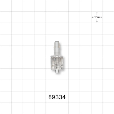 Male Luer w/Spin Lock, Barbed, Clear - Fits 5/32 inch ID Tubing (0.156 inch, 3.97 mm) - 89334