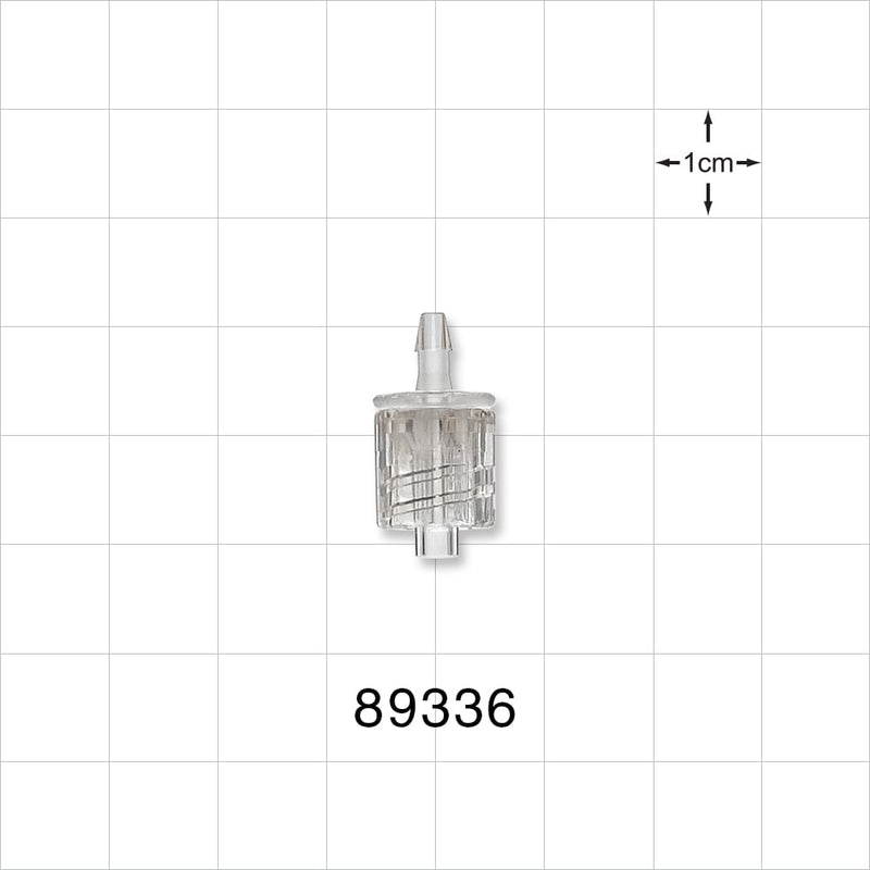 Male Luer w/Spin Lock, Barbed, Clear - Fits 3/32 inch ID Tubing (0.094 inch, 2.38 mm) - 89336