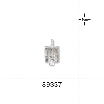 Male Luer w/Spin Lock, Barbed, Clear - Fits 1/16 inch ID Tubing (0.063 inch, 1.59 mm) - 89337