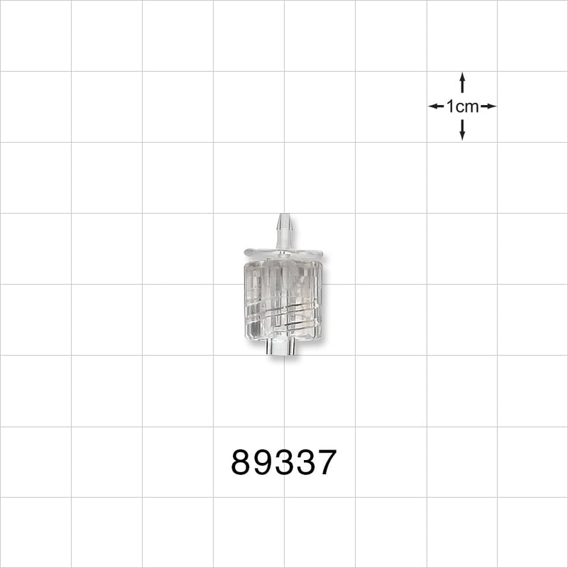 Male Luer w/Spin Lock, Barbed, Clear - Fits 1/16 inch ID Tubing (0.063 inch, 1.59 mm) - 89337