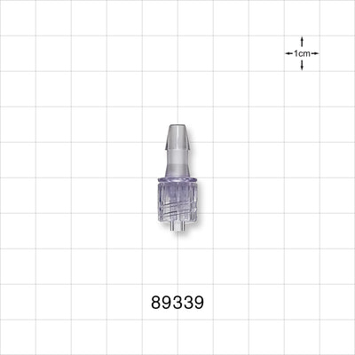 Male Luer w/Spin Lock, Barbed, Clear - Fits 3/16 inch ID Tubing (0.188 inch, 4.76 mm) - 89339