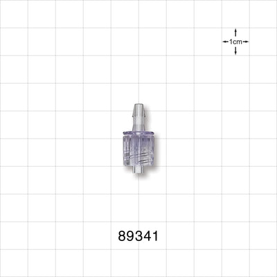 Male Luer w/Spin Lock, Barbed, Clear - Fits 1/8 inch ID Tubing (0.125 inch, 3.18 mm) - 89341