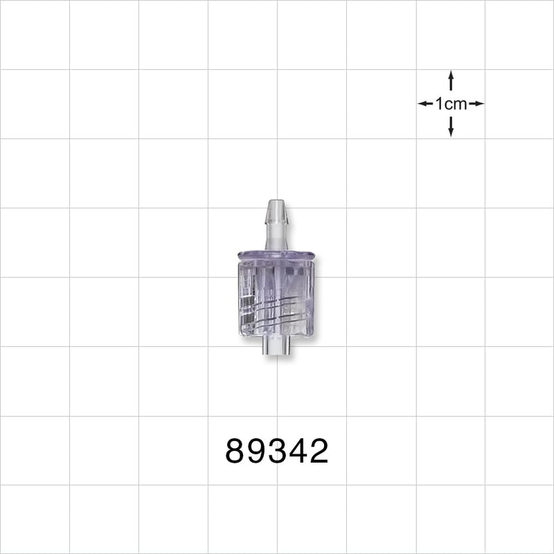 Male Luer w/Spin Lock, Barbed, Clear - Fits 3/32 inch ID Tubing (0.094 inch, 2.38 mm) - 89342