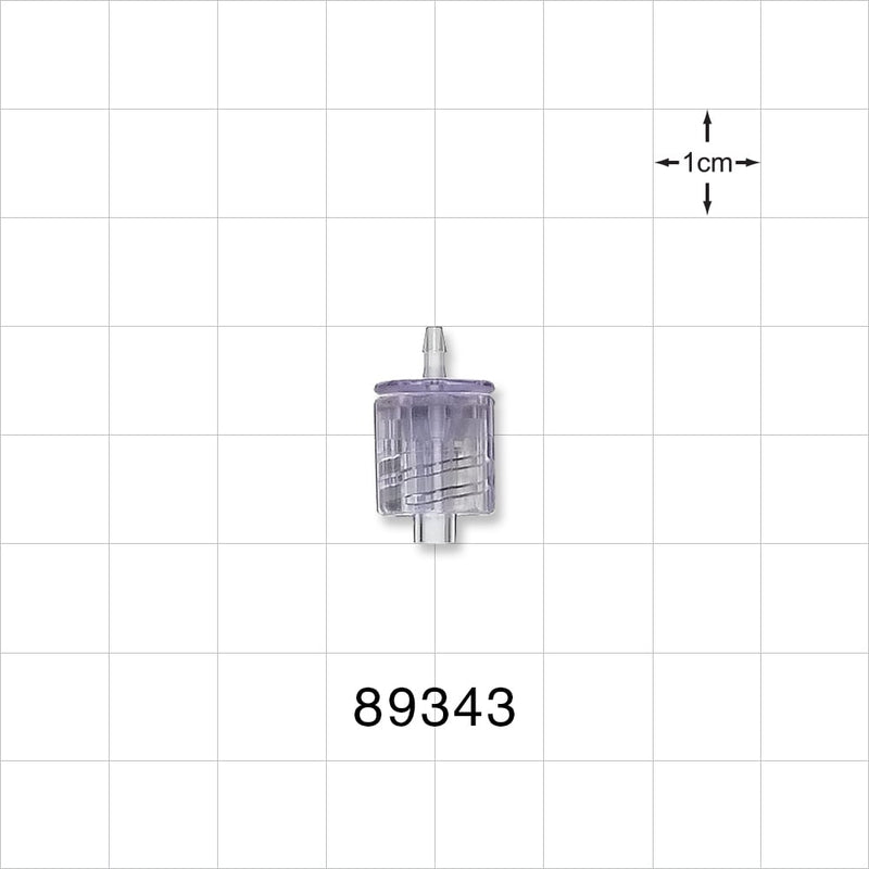 Male Luer w/Spin Lock, Barbed, Clear - Fits 1/16 inch ID Tubing (0.063 inch, 1.59 mm) - 89343